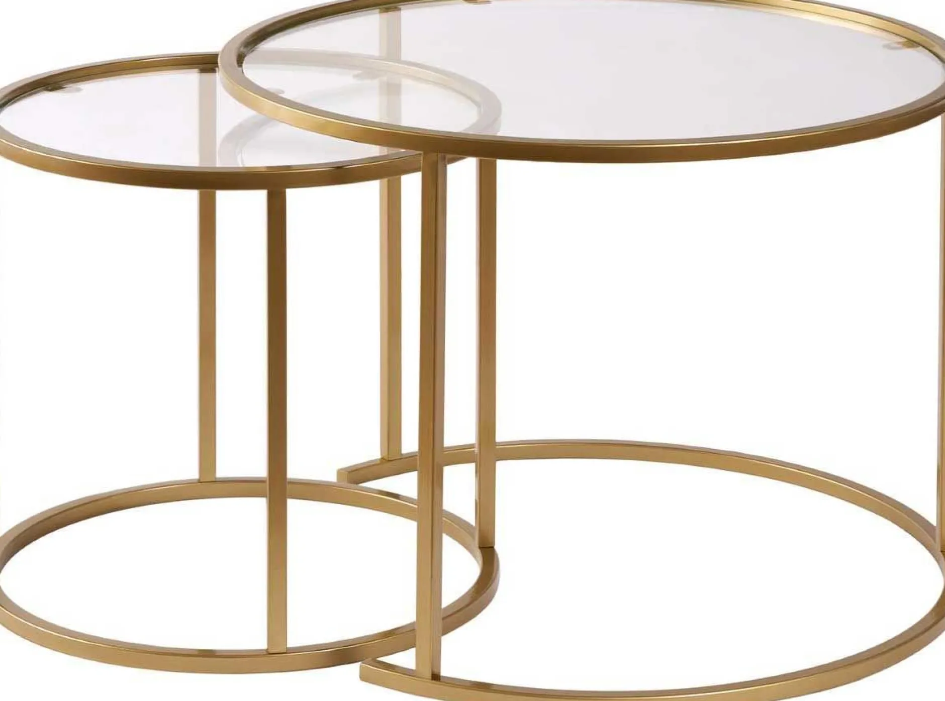 Couchtisch-Set Aurum - 100% TEMPERED GLASS - Gold - 43 x 60 x 60 cm