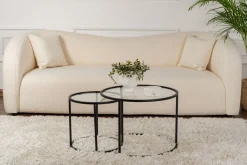 Couchtisch-Set Aurum - 100% TEMPERED GLASS - Schwarz - 43 x 60 x 60 cm