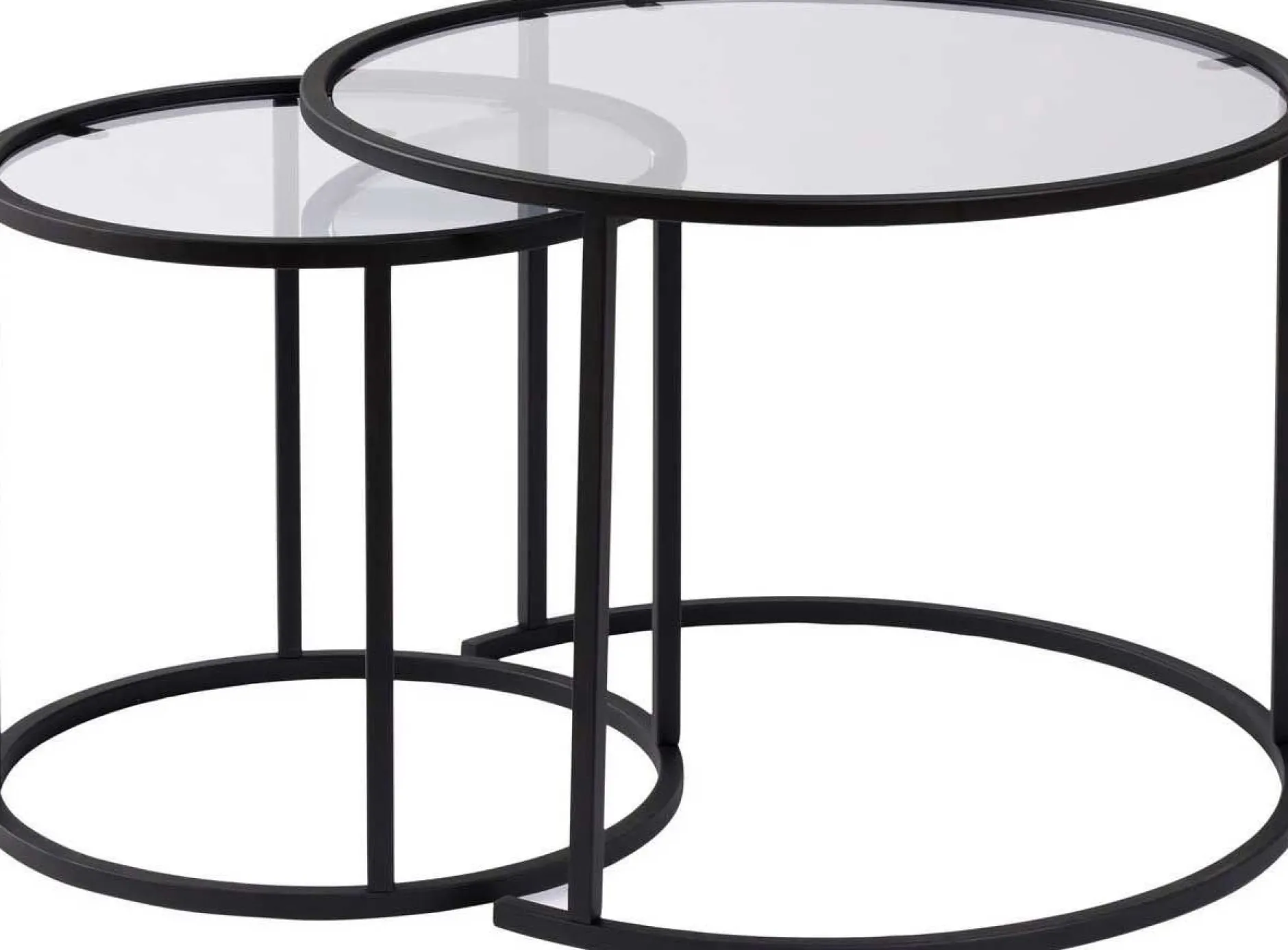 Couchtisch-Set Aurum - 100% TEMPERED GLASS - Schwarz - 43 x 60 x 60 cm