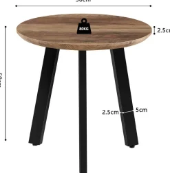 Couchtisch-Set Aziz - Ø50x50cm und Ø80x45cm - Mangoholz/schwarz