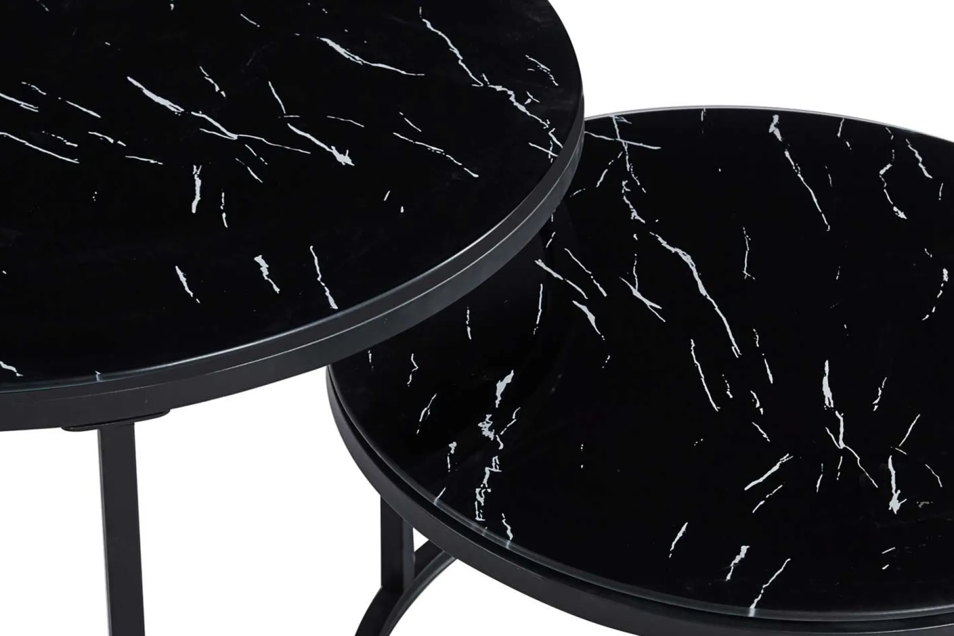 Couchtisch-Set Boston Dekor Marmor Schwarz