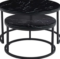 Couchtisch-Set Boston Dekor Marmor Schwarz