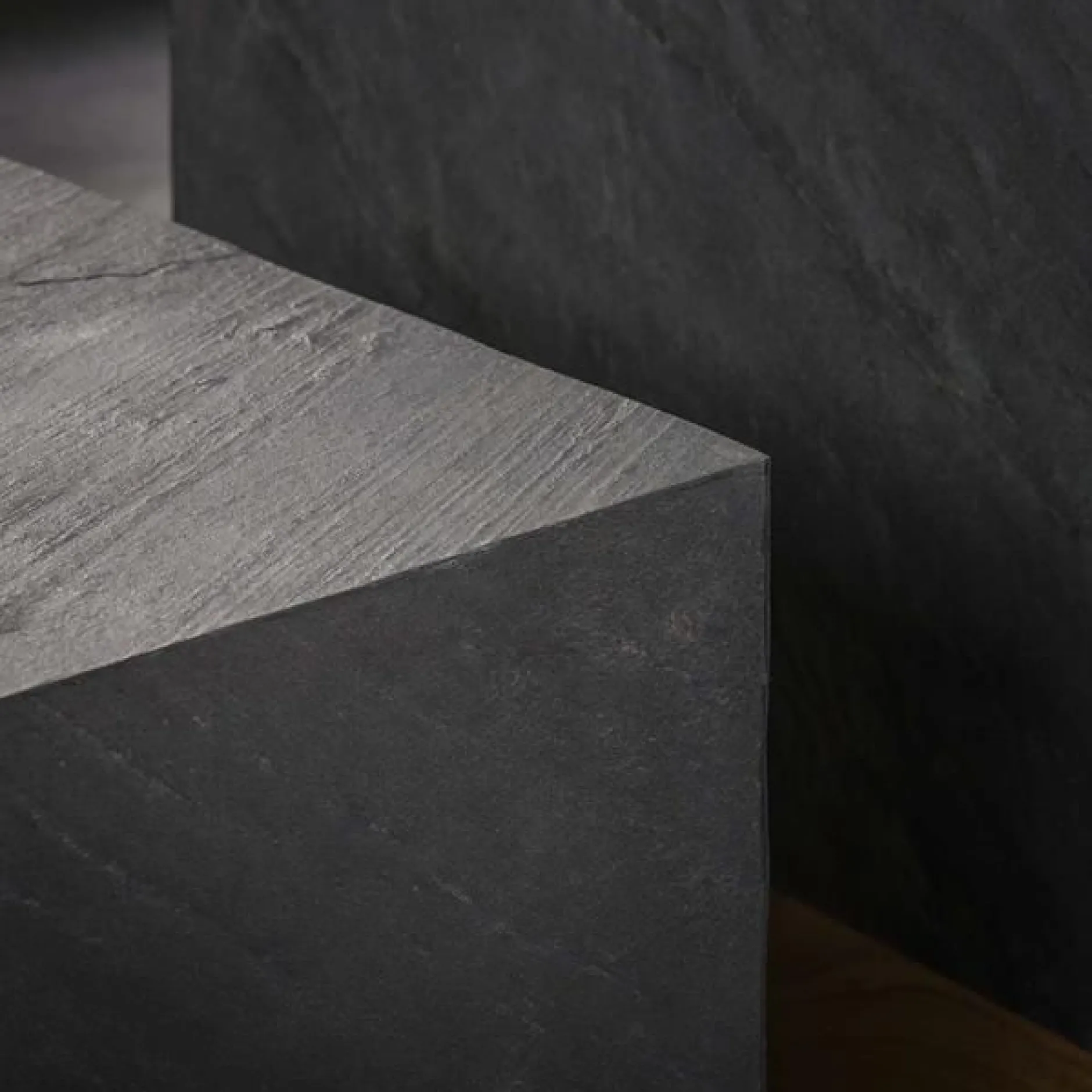 Couchtisch-Set Boxy-Schiefer/Akazie