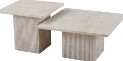 Couchtischset Destiny | 60 x 60 x 52 cm / 80 x 80 x 42 cm | Beigefarbenes Design