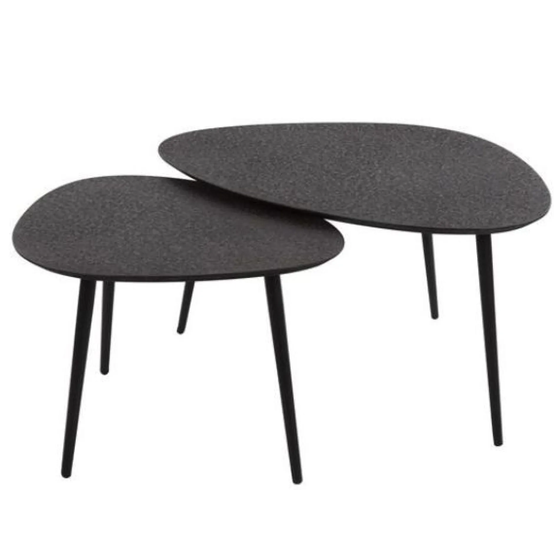 Couchtisch-Set Dragusin | 80 x 59 x 41 cm | Schwarz