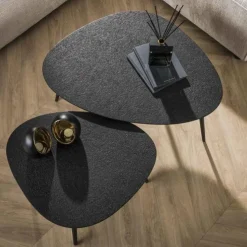 Couchtisch-Set Dragusin | 80 x 59 x 41 cm | Schwarz