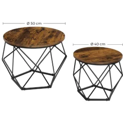 Couchtisch-Set Dylano | Großer und kleiner Couchtisch | Rostbraun