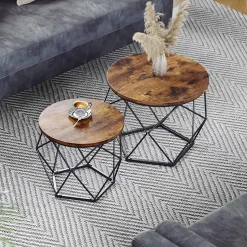 Couchtisch-Set Dylano | Großer und kleiner Couchtisch | Rostbraun