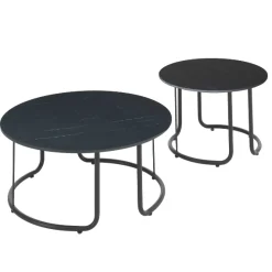 Couchtisch-Set Lagos Gescova - Aluminium & Keramik - Schwarz