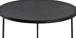 Couchtisch-Set Melia - Ø50x50cm und Ø80x40cm - Glas - schwarz