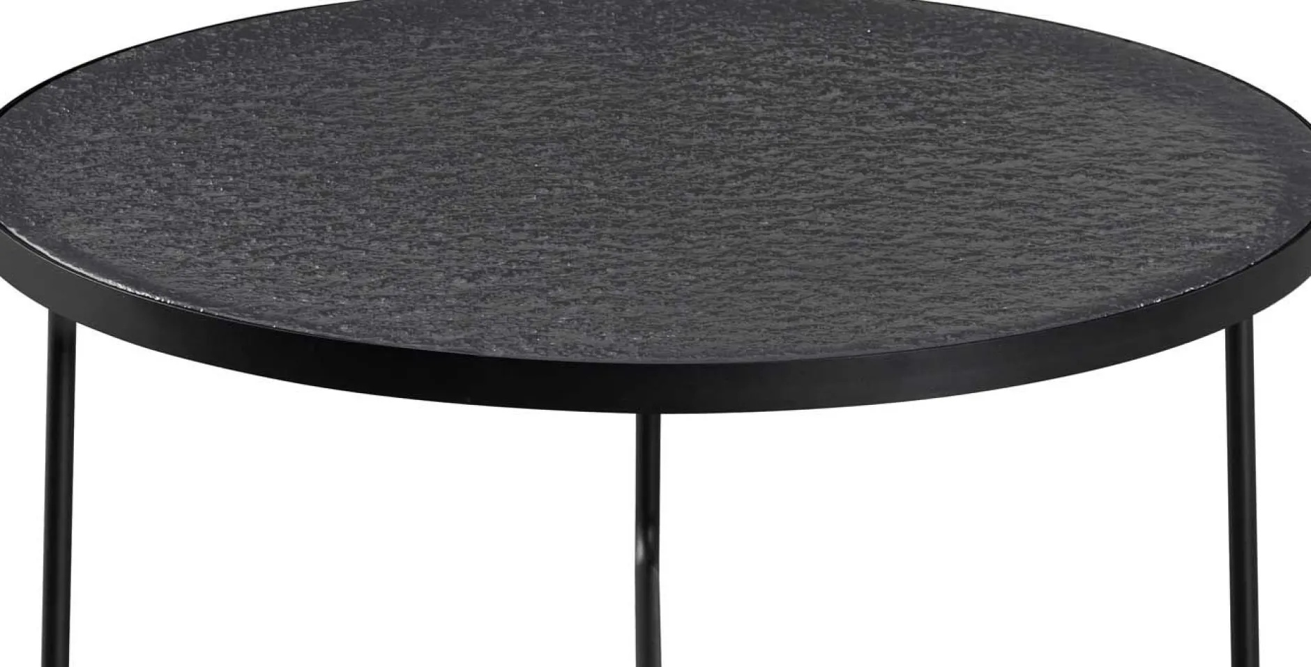 Couchtisch-Set Melia - Ø50x50cm und Ø80x40cm - Glas - schwarz