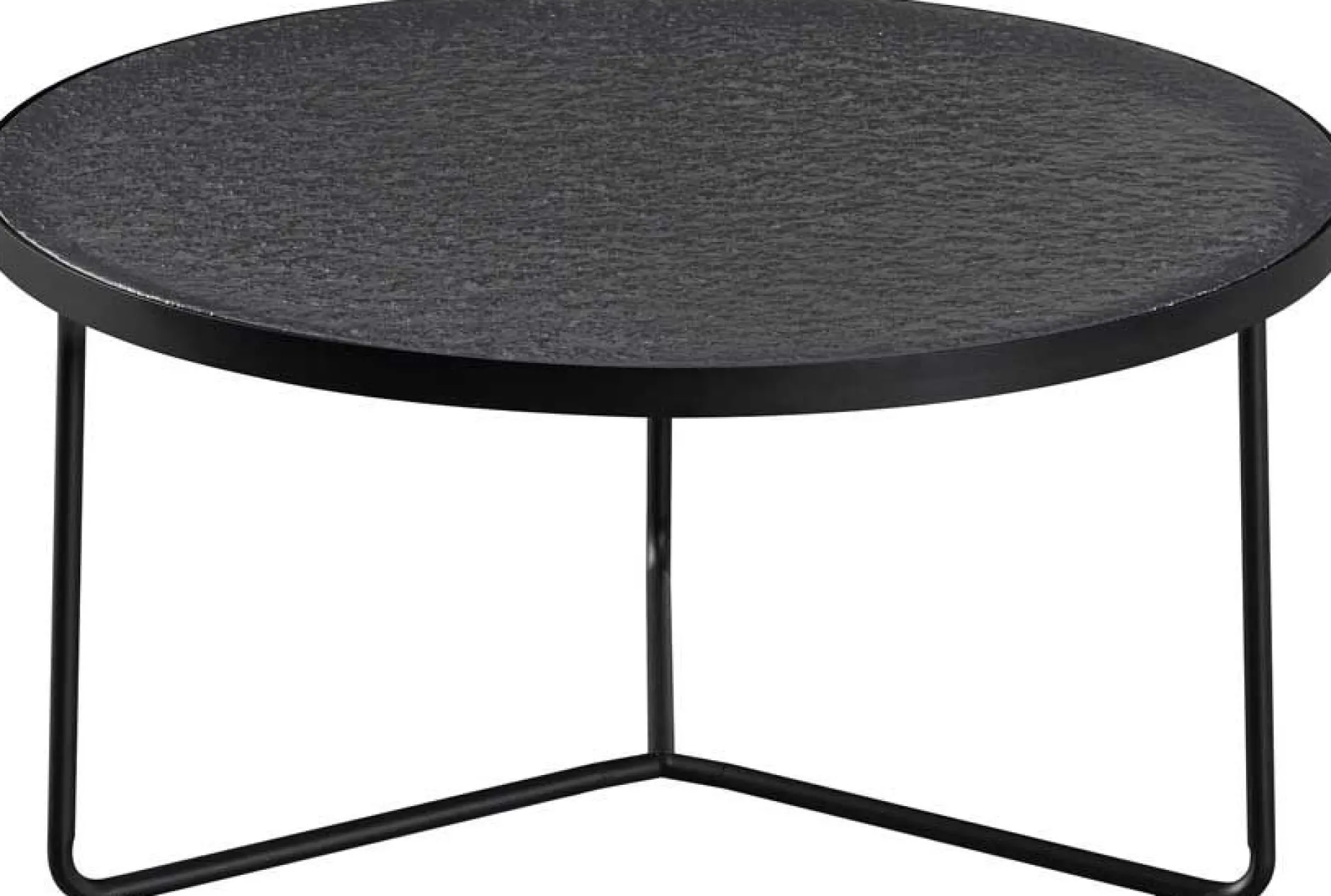 Couchtisch-Set Melia - Ø50x50cm und Ø80x40cm - Glas - schwarz