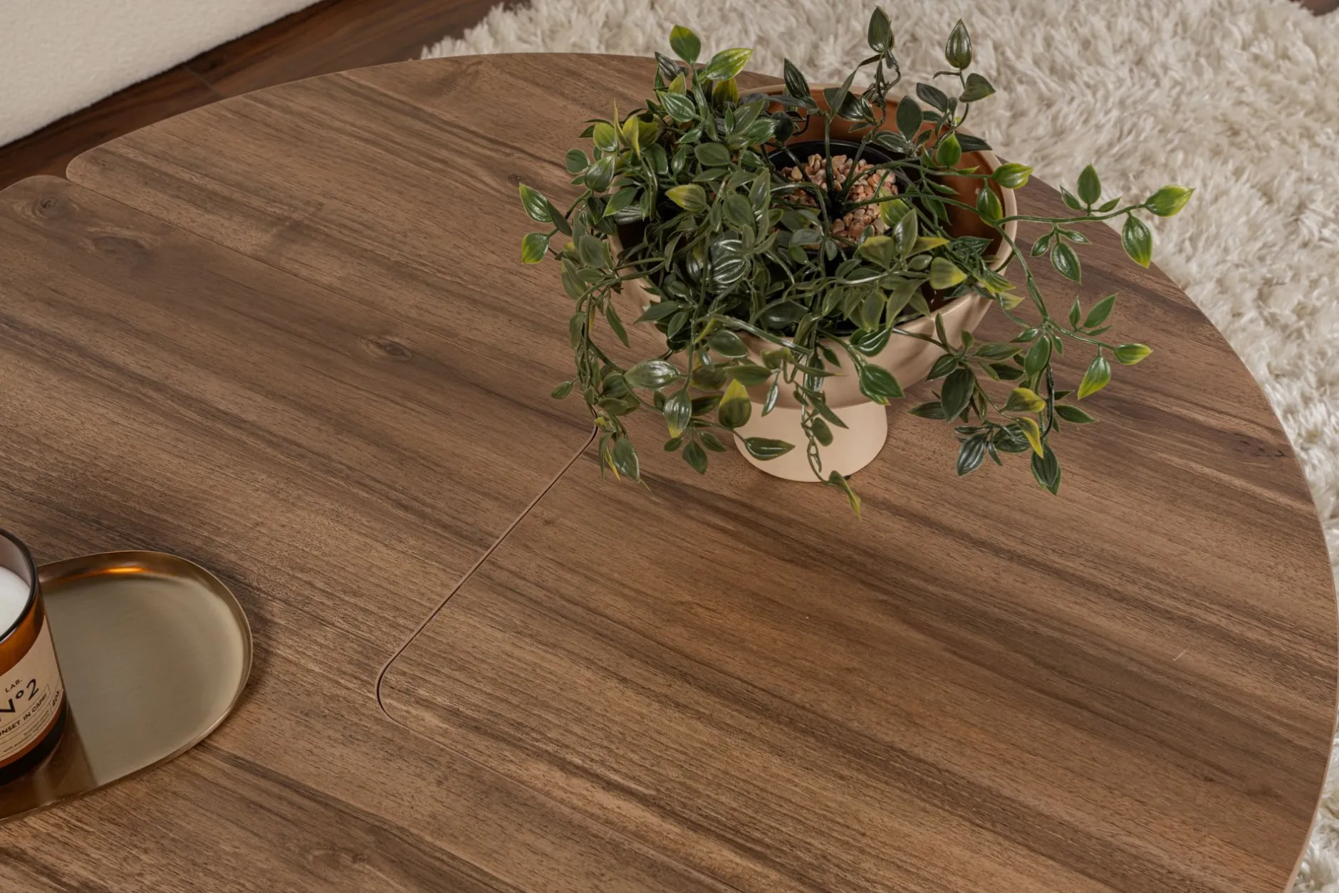 Couchtisch-Set Moira - Ø90x41cm - 2 Tische - Walnuss-Dekor