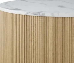 Couchtisch-Set Rowan - Ø80x42cm und Ø50x37cm - Eiche Dekor/Marmor