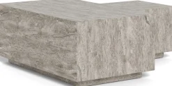 Couchtisch Set, 2tlg - Graue Marmoroptik