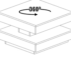 Couchtisch Soho 78x78 cm mit ausziehbarer Tischplatte - beige/ dunkelgrau