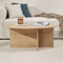 Couchtisch Soleil - 100% MELAMINE - Saphireiche - 40 x 90 x 90 cm