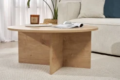 Couchtisch Soleil - 100% MELAMINE - Saphireiche - 40 x 90 x 90 cm