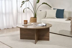 Couchtisch Soleil - 100% MELAMINE - Walnuss - 40 x 90 x 90 cm