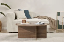 Couchtisch Soleil - 100% MELAMINE - Walnuss - 40 x 90 x 90 cm
