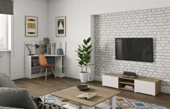 Couchtisch Square 67x67 - weiß/Eiche