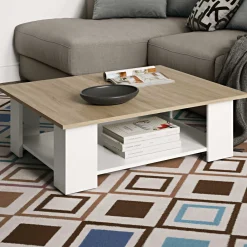 Couchtisch Square 67x67 - weiß/Eiche