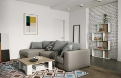 Couchtisch Square 67x67 - weiß/Eiche