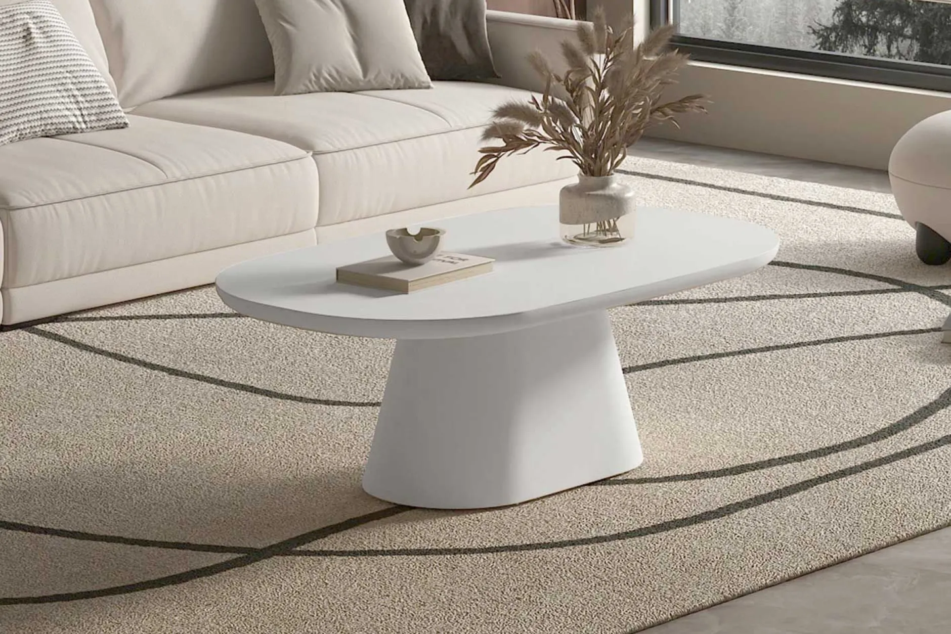 Couchtisch Tavares - 120x70x40cm - ecru