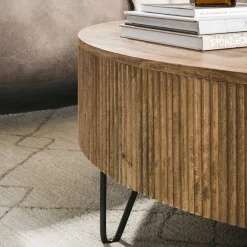 Couchtisch Wave - Ø120x38cm - Mangoholz massiv