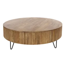 Couchtisch Wave - Ø120x38cm - Mangoholz massiv