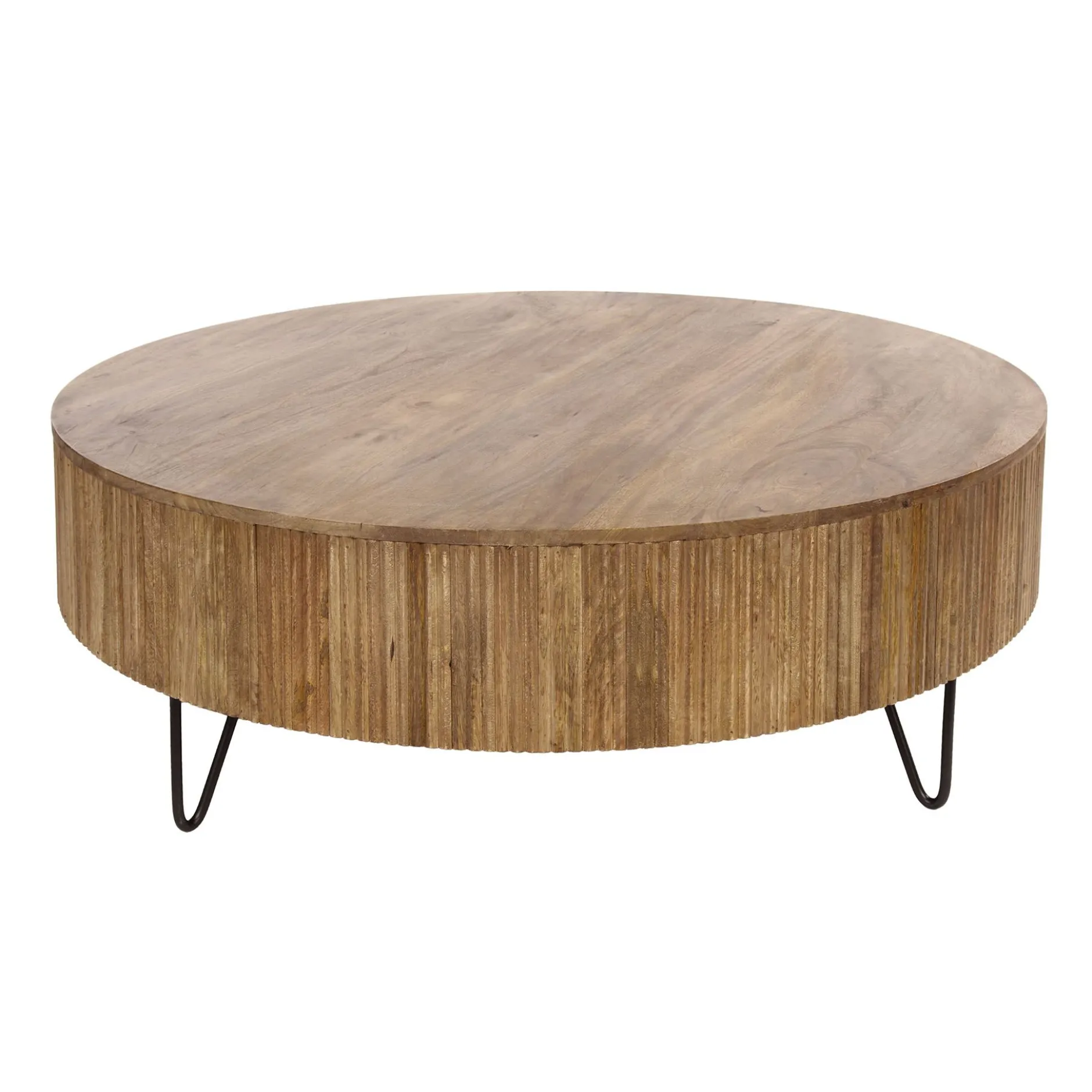 Couchtisch Wave - Ø120x38cm - Mangoholz massiv