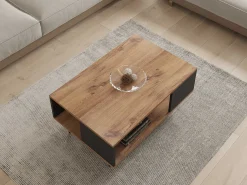 Couchtisch Yuka - 100% MELAMINE - Nussbaum - 90 x 39,5 x 60 cm