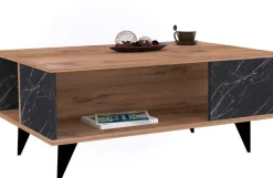 Couchtisch Yuka - 100% MELAMINE - Nussbaum - 90 x 39,5 x 60 cm
