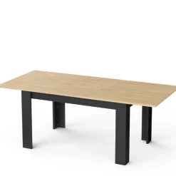 Craig Ausziehbarer Esstisch 160/200 x 90 cm-Hamilton Eiche/Mattschwarz