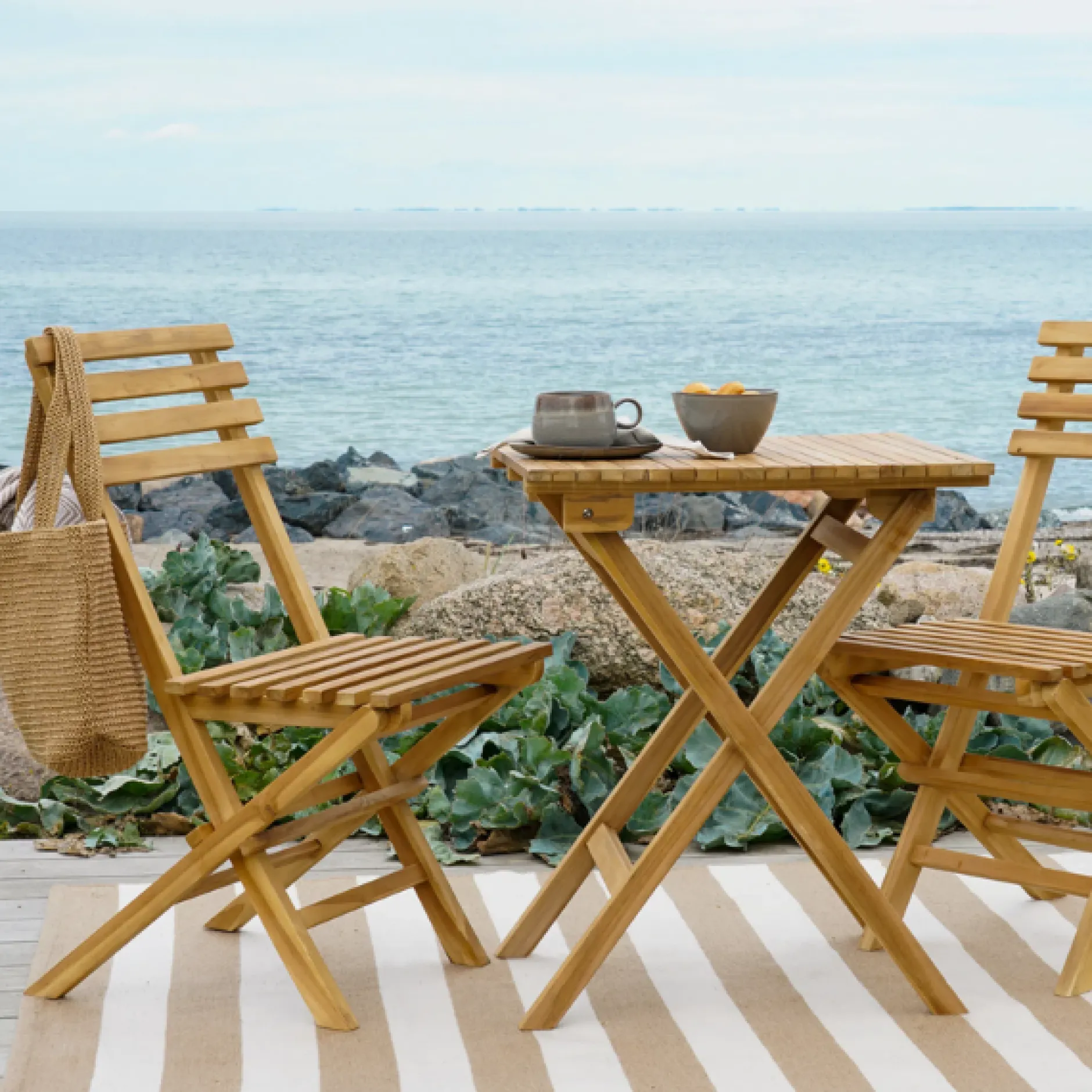 Cuenca Café Set - Teak 2-Stuhl und 1-Tisch Natur