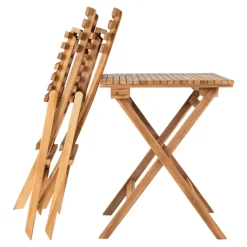 Cuenca Café Set - Teak 2-Stuhl und 1-Tisch Natur