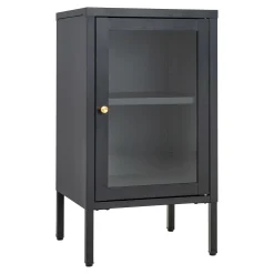 Dalby-Schrank aus schwarzem Stahl und Glas