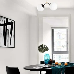 Damar Kronleuchter | METALLGEHÄUSE | Schwarz, Weiß