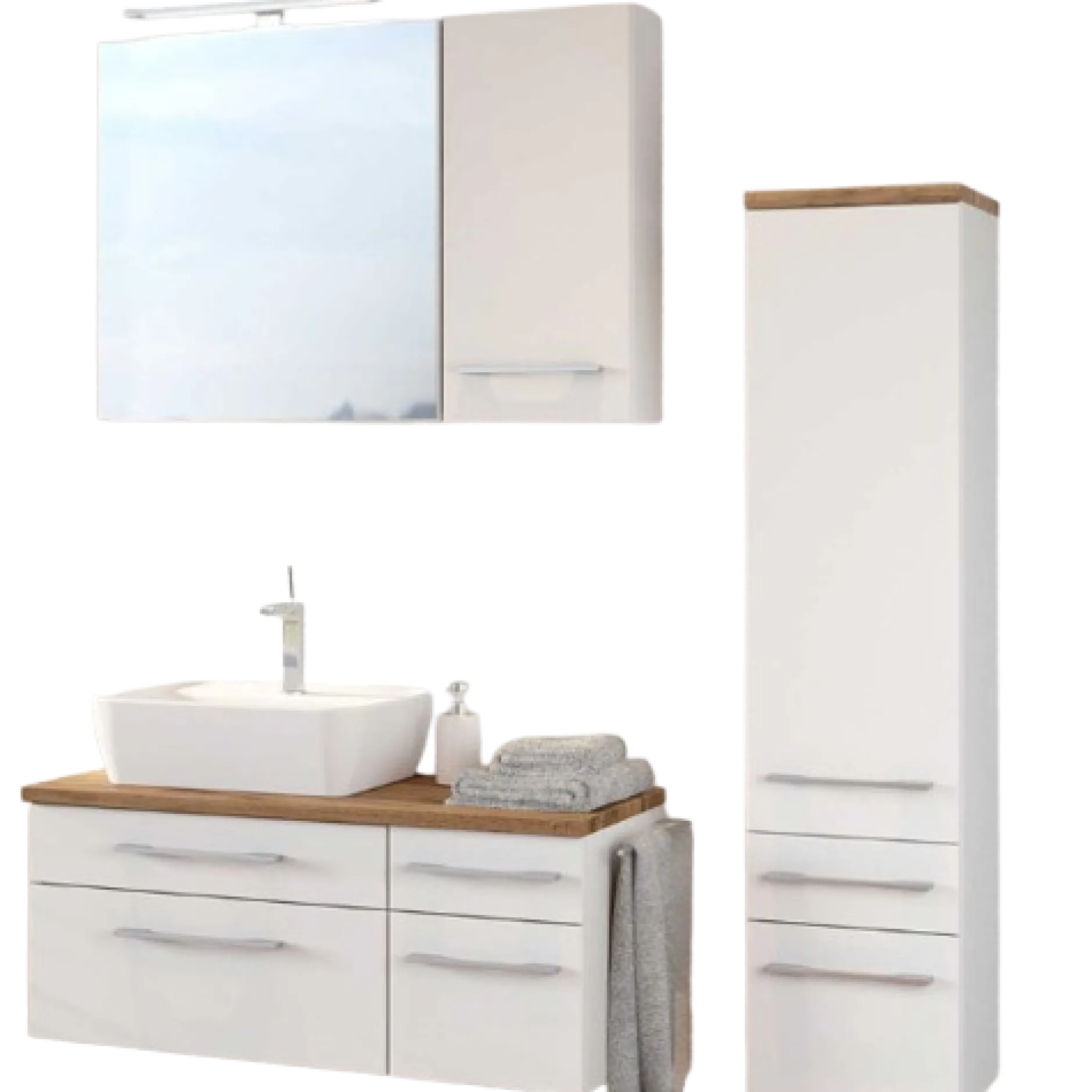 DasaBadezimmer : Wandschrank, Spiegelschrank, Waschtischschrank, Säulenschrank - weiß