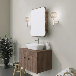 Day Dream Badezimmerschrank | 100 % Hartfaserplatte | Walnuss