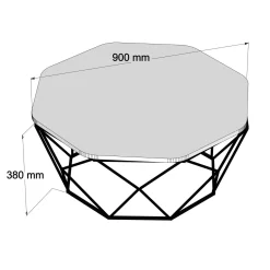 Diamond Couchtisch | 100 % MELAMIN | Schwarz