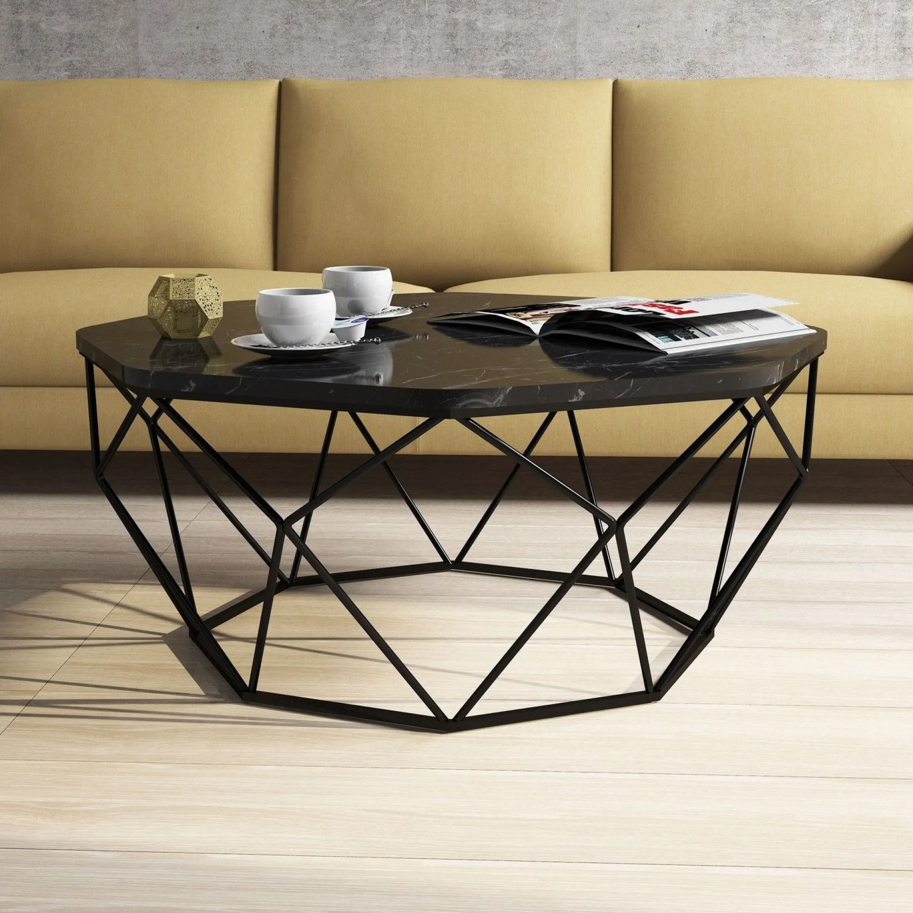 Diamond Couchtisch | 100 % MELAMIN | Schwarz