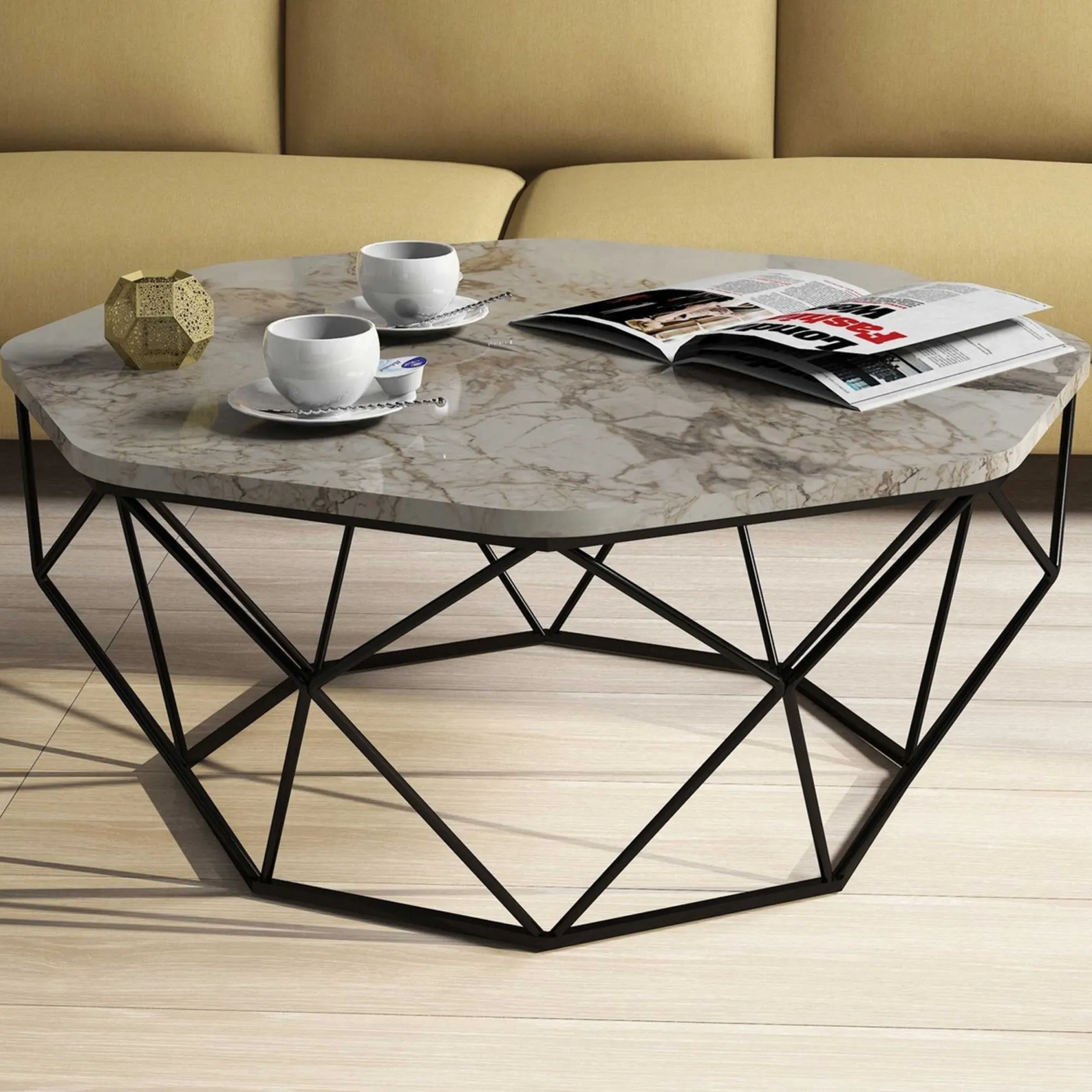 Diamond Couchtisch | 100 % MELAMIN | Weiß
