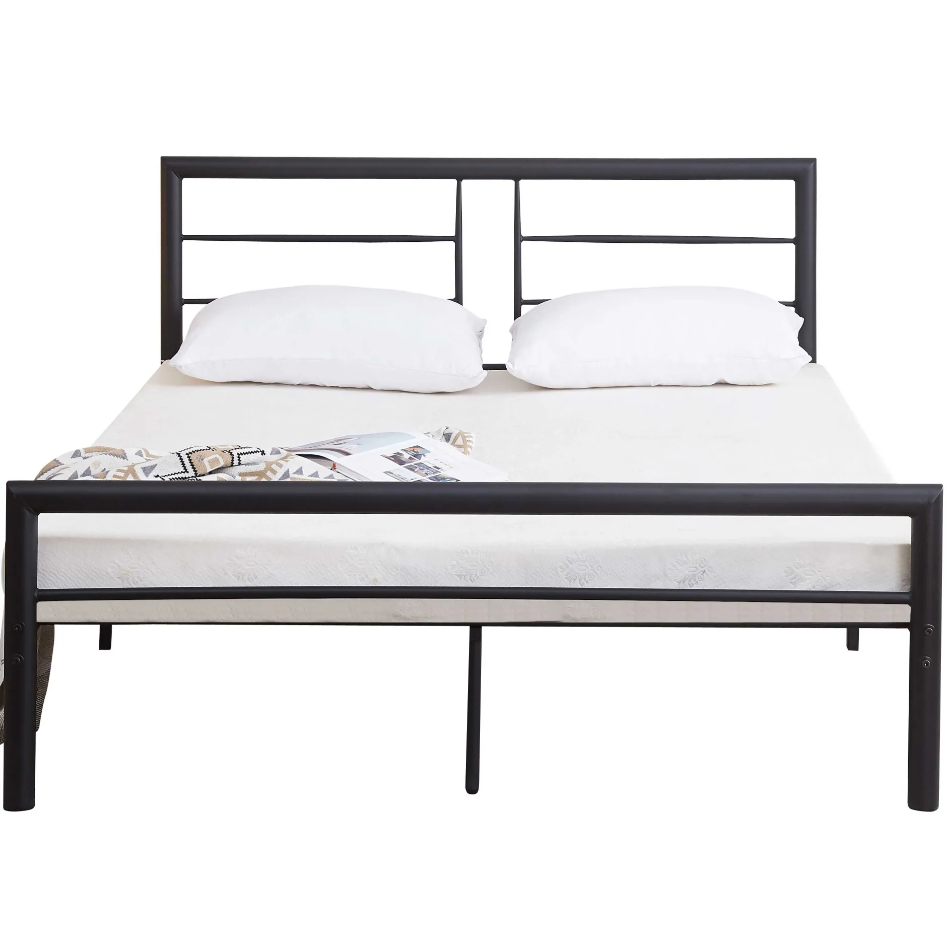 Dixon Metall-Doppelbett - 140x200cm - mattschwarz