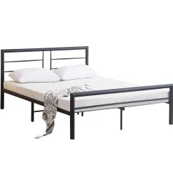Dixon Metall-Doppelbett - 140x200cm - mattschwarz