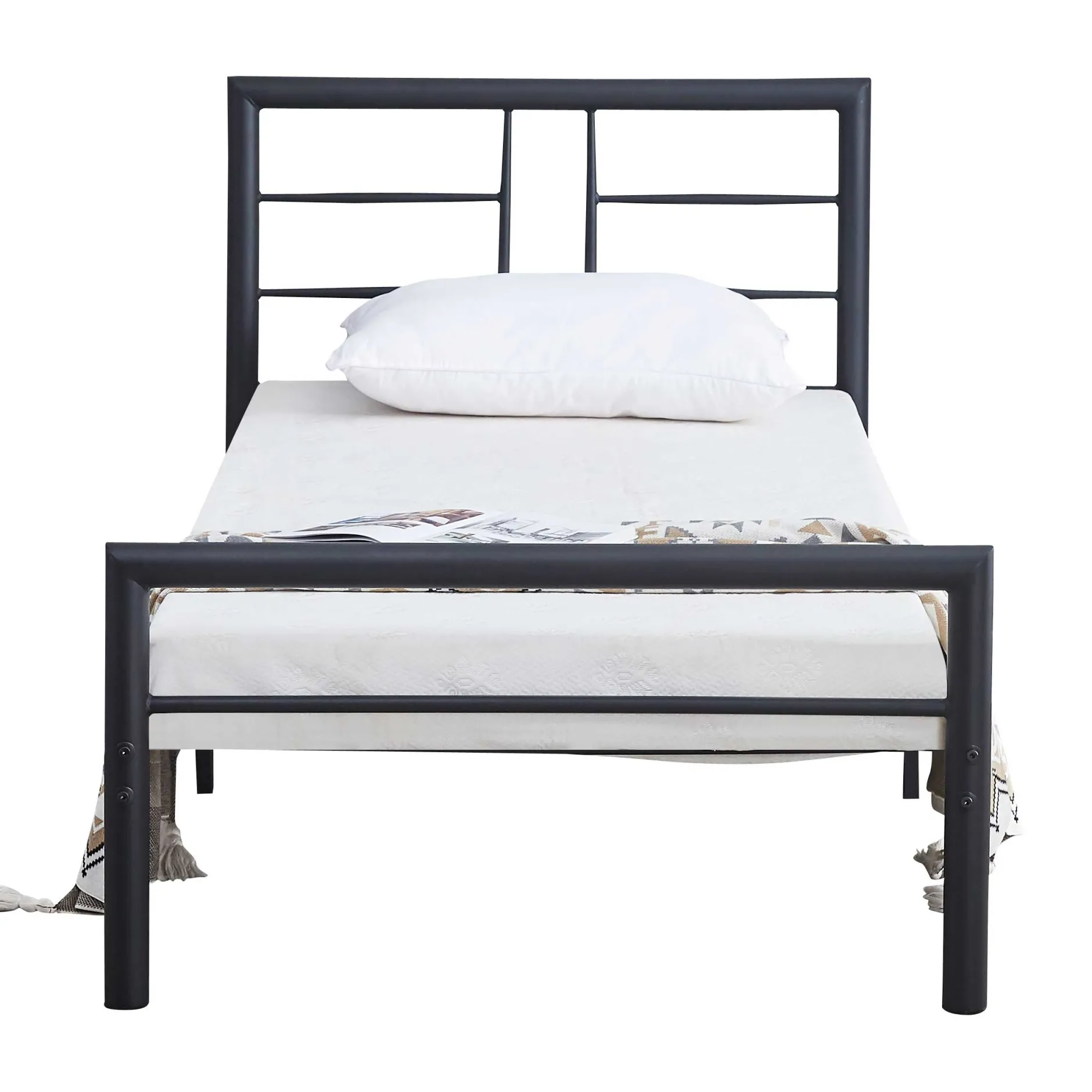 Dixon Metall Einzelbett - 90x200cm - mattschwarz