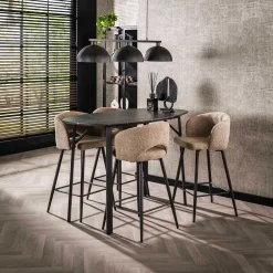 Dänischer Bar-Tisch Oval 140 cm - Graphit 3D Melamin
