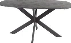 Dänischer Esstisch Oval 150 cm Graphit Melamin