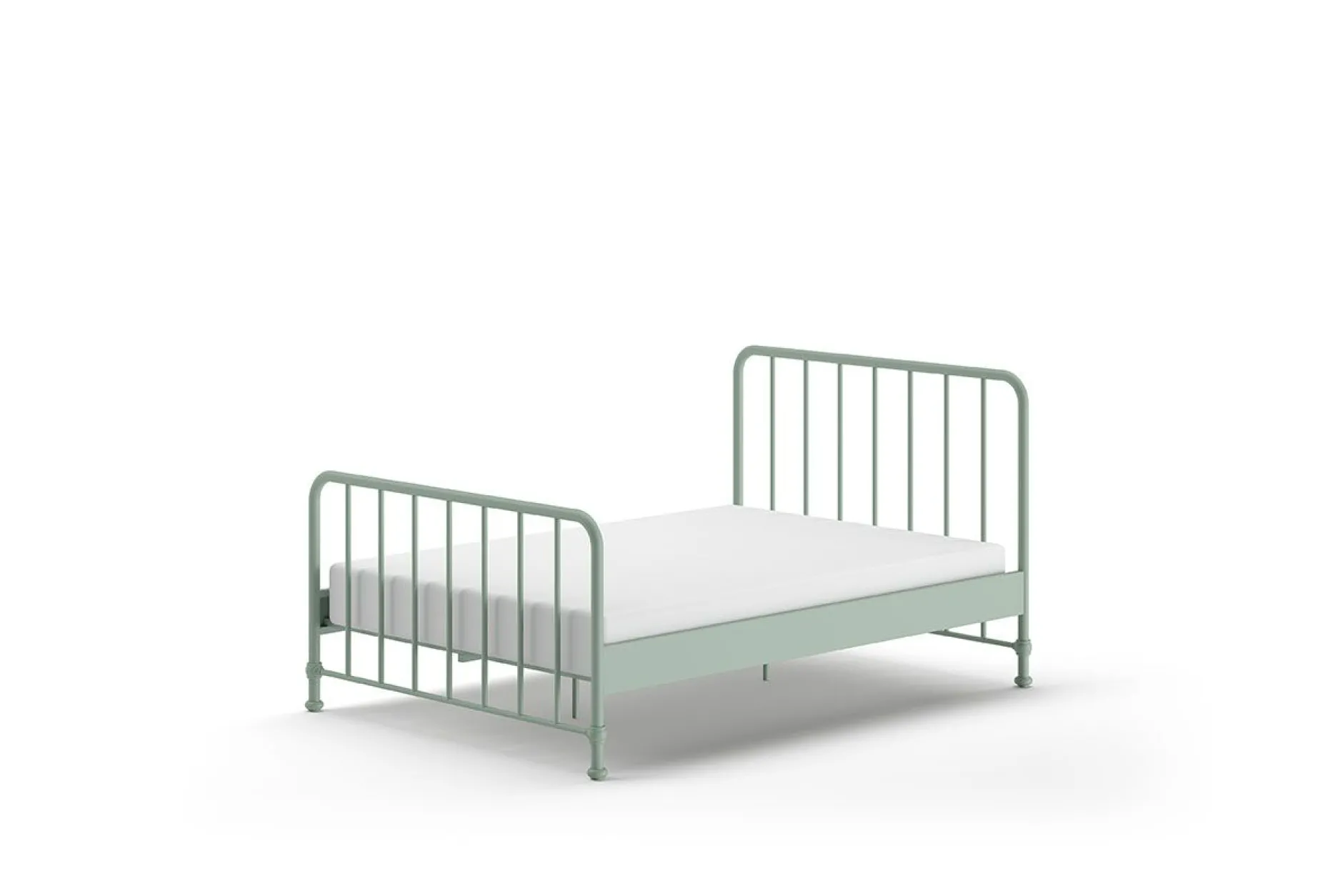 Doppelbett Bronxx Metall 140x200 - matt olivgrün