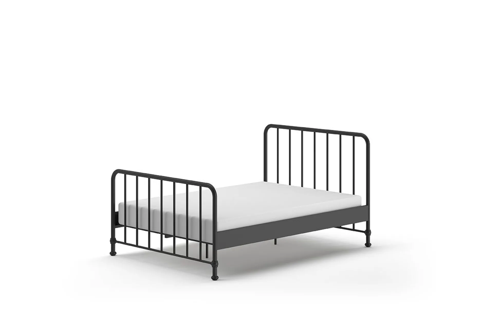 Doppelbett Bronxx Metall 140x200 - mattschwarz